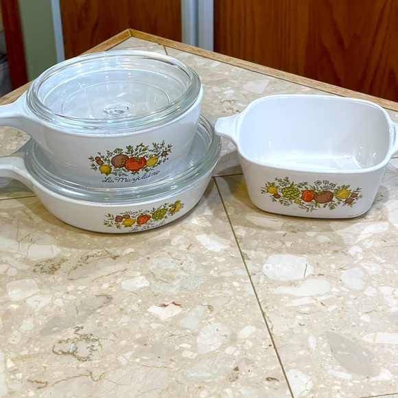 Corningware Kitchen Vintage Corning Ware Spice Of Life 3 Saucepans